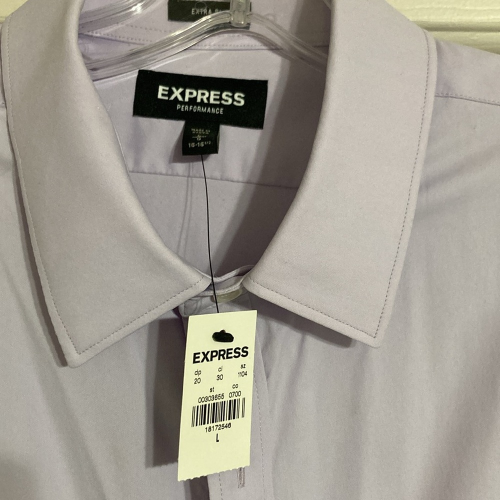 Express Lilac long sleeve dress shirt size large NWT - Picture 2 of 5